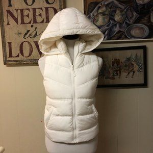 Aeropostale Puffer Cream/White Vest with Hood
